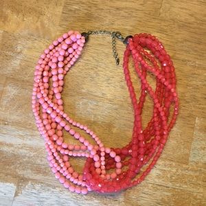 Pink/coral beaded necklace